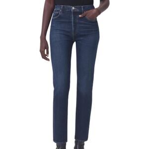 NWT Agolde Riley Long High Rise Straight Jean Divided Size 32